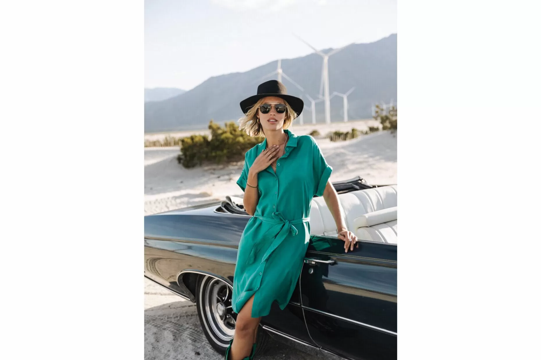 Freeman T Porter Raffia Plain Mid-Length Shirt Dress Woman, Tropical Green  Online – Fallon Clothing